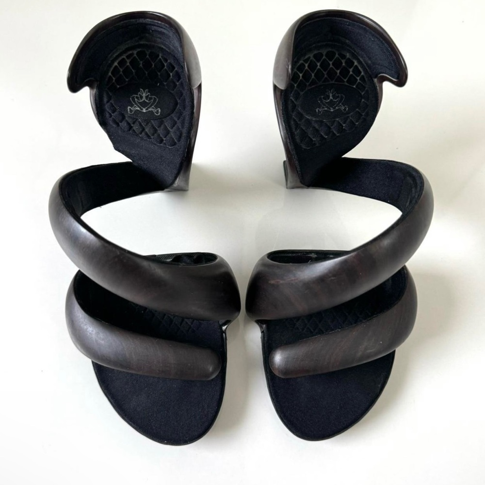 Julian hake mojito heels matte oak/black. size 38